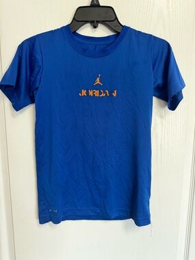 Jordan Royal Blue Tee with Orange Jumpman